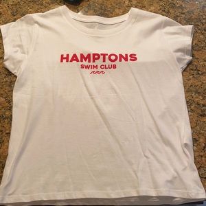 Crop white hamptons t-shirt